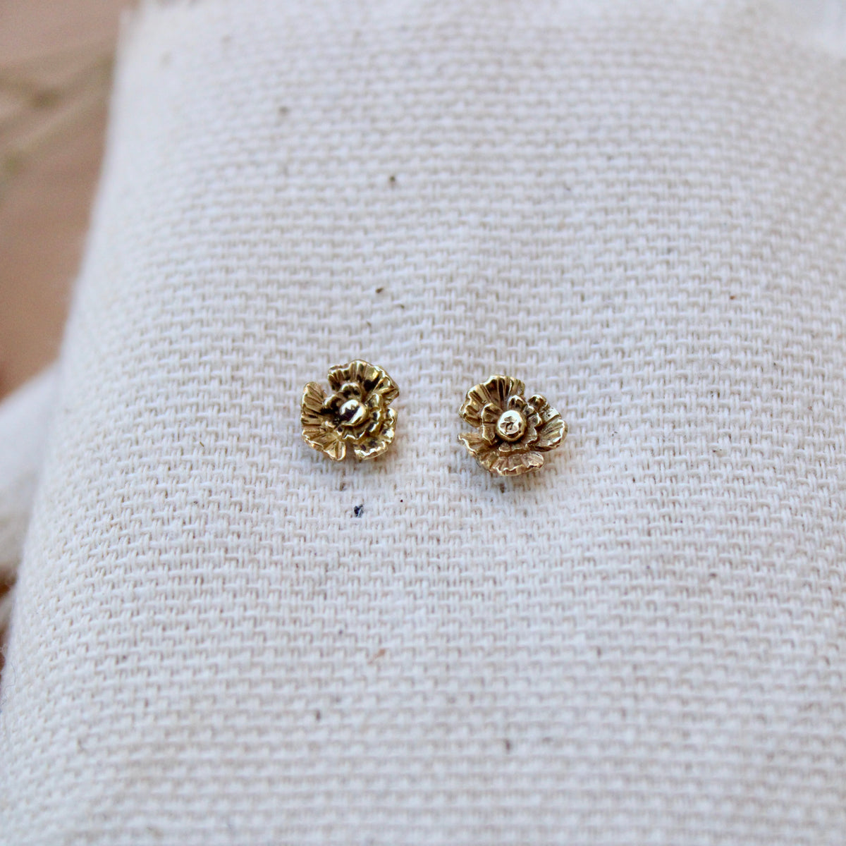 Summer Poppy Bronze Post Earrings