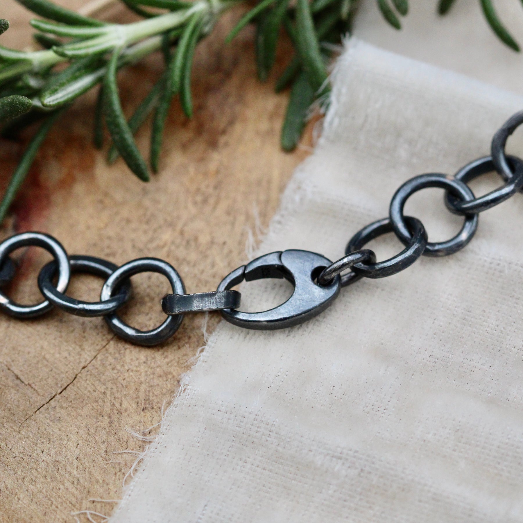 Heavy hand forged sterling silver and 18k yellow gold