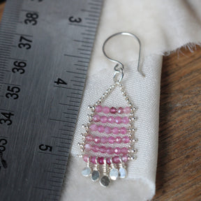 Pink Tourmaline Gemstone dangle earrings
