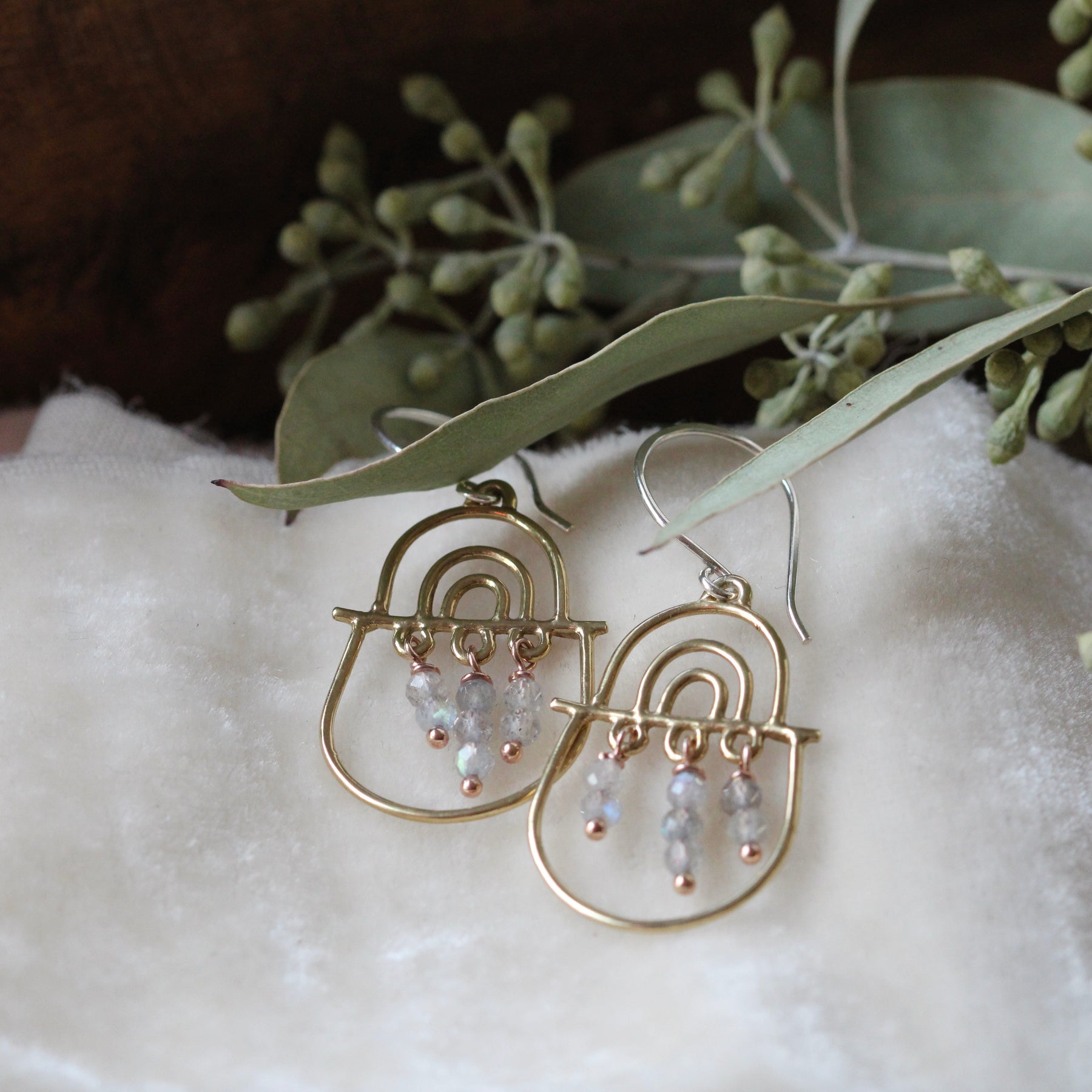 Joyful days Sterling silver and labradorite earrings.