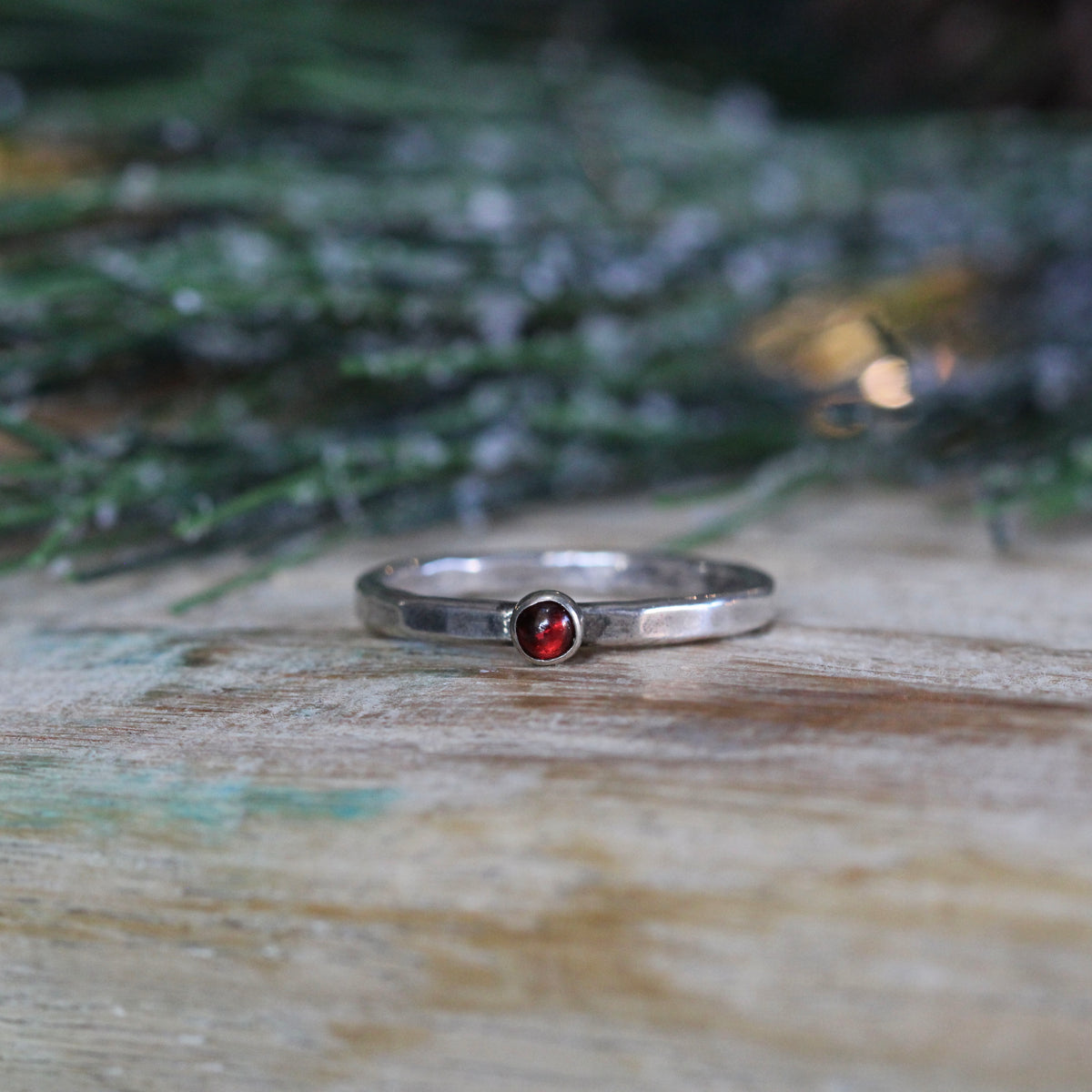 Natural Birthstone stacking rings sterling silver