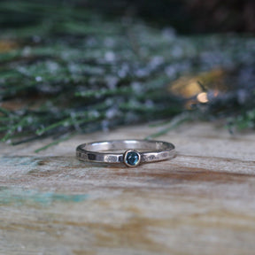 Natural Birthstone stacking rings sterling silver