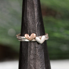 sterling silver heart stacking ring