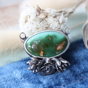 Royston Turquoise Pendant with Succulent Florals Interchangeable Collection