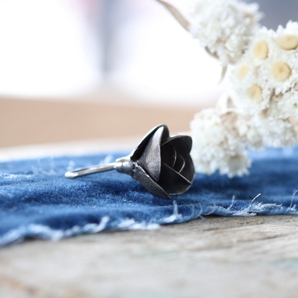 Rose Form Sterling Silver Succulent Botanical Charm No. 1