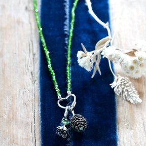 Chrome Diopside Hand Knotted  Silk Gemstone Chain