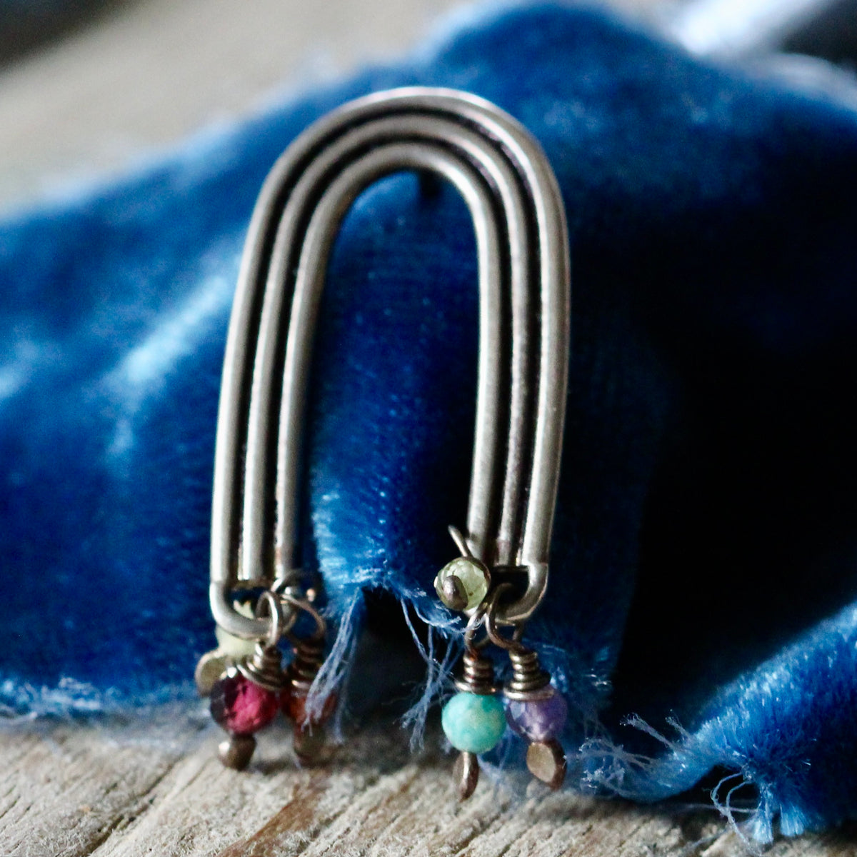 Silver Rainbow and gemstone pendant in Sterling Silver ARCHIVE SALE