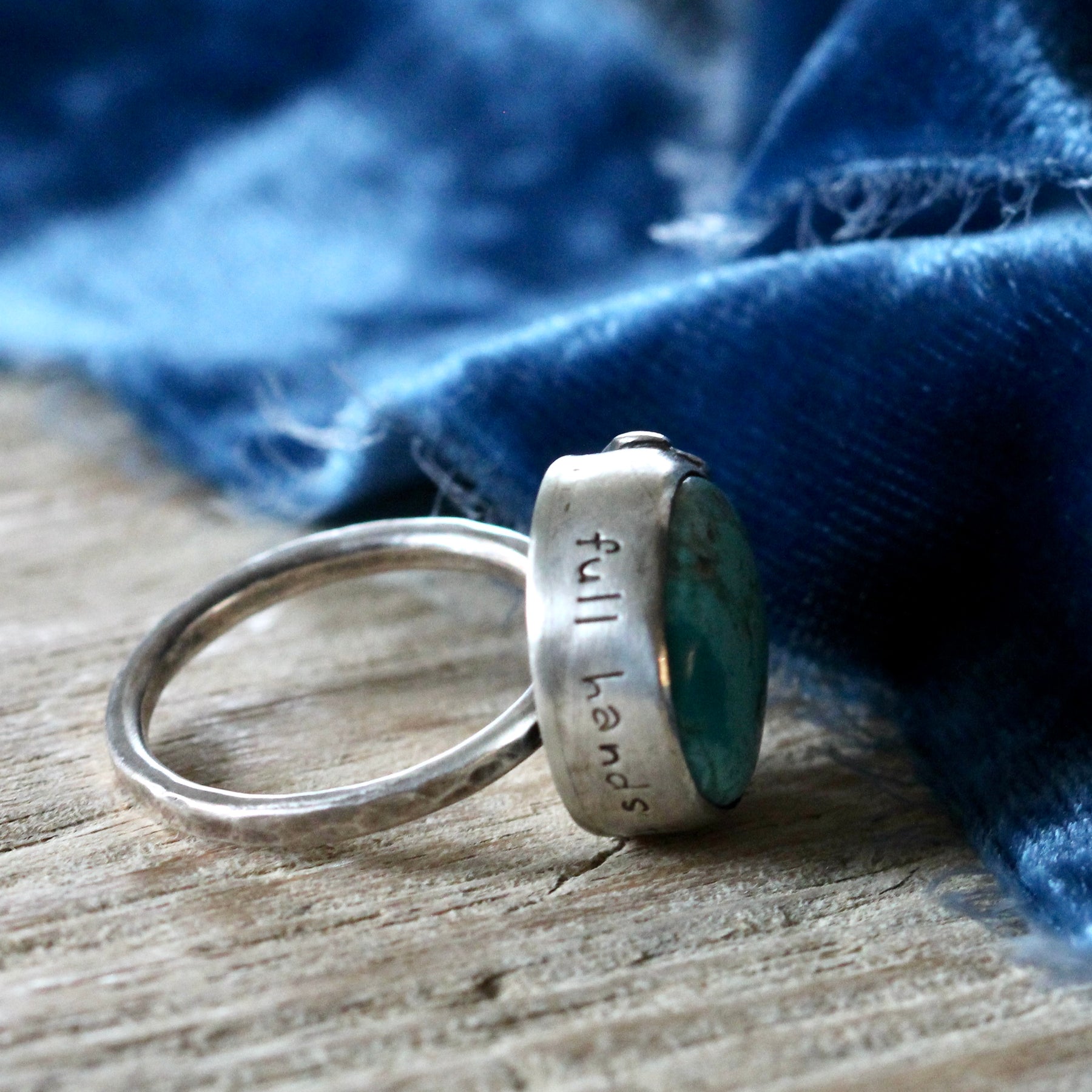 Turquoise Ring with inscription on bezel ARCHIVE SALE