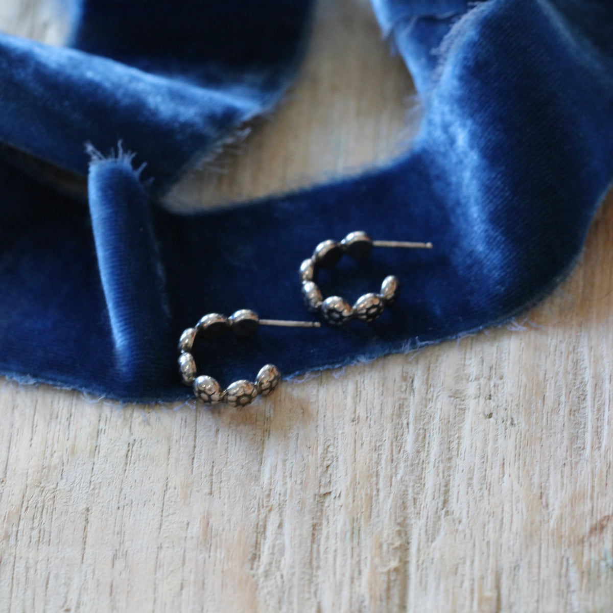 Patterned Sterling Silver Hoops ARCHIVE SALE