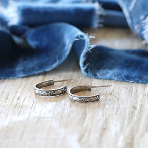 Patterned Sterling Silver Hoops ARCHIVE SALE