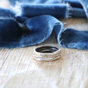 textured stacking ring set Sterling Silver ARCHIVE SALE