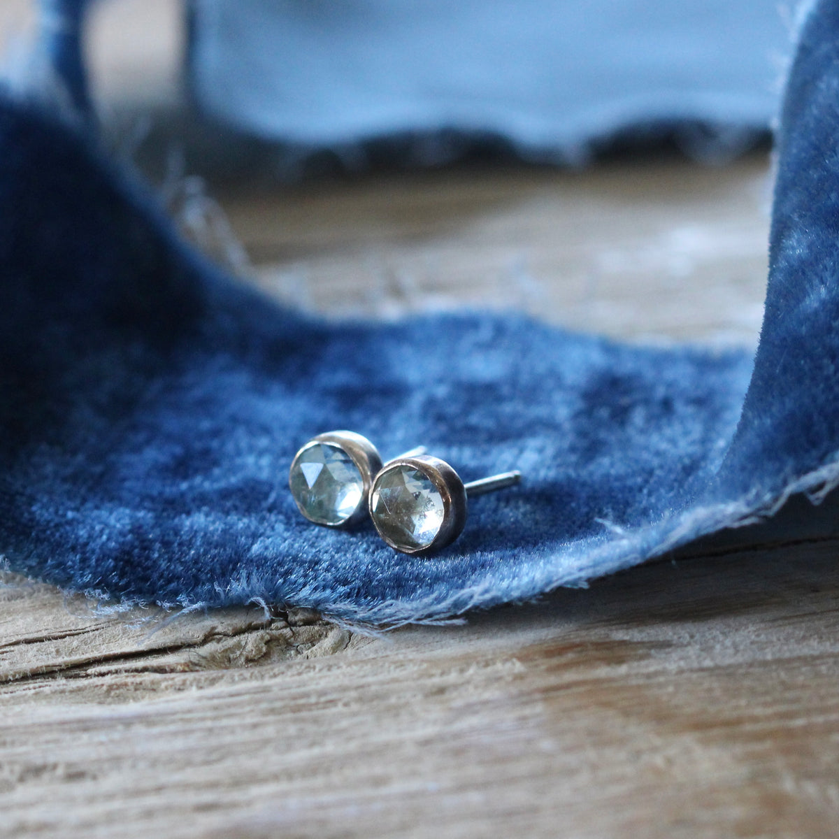 sky blue Topaz Gemstone Sterling silver stud earrings ARCHIVE SALE
