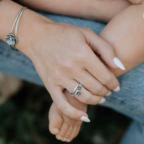 Poppy Birthstone Sterling Silver Ring