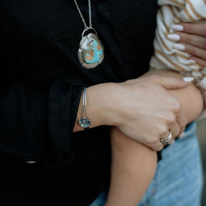 Sterling silver Poppy Cuff Bracelet