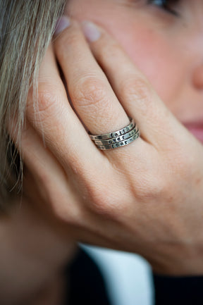 Personalized Sterling Silver Stamped Stacking Rings