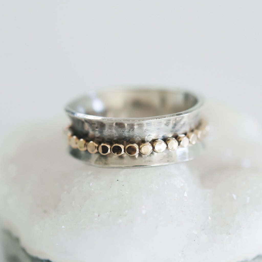 Gold Dotted Spinner Ring