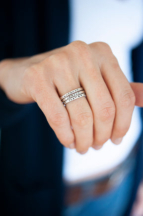 Personalized Sterling Silver Stamped Stacking Rings