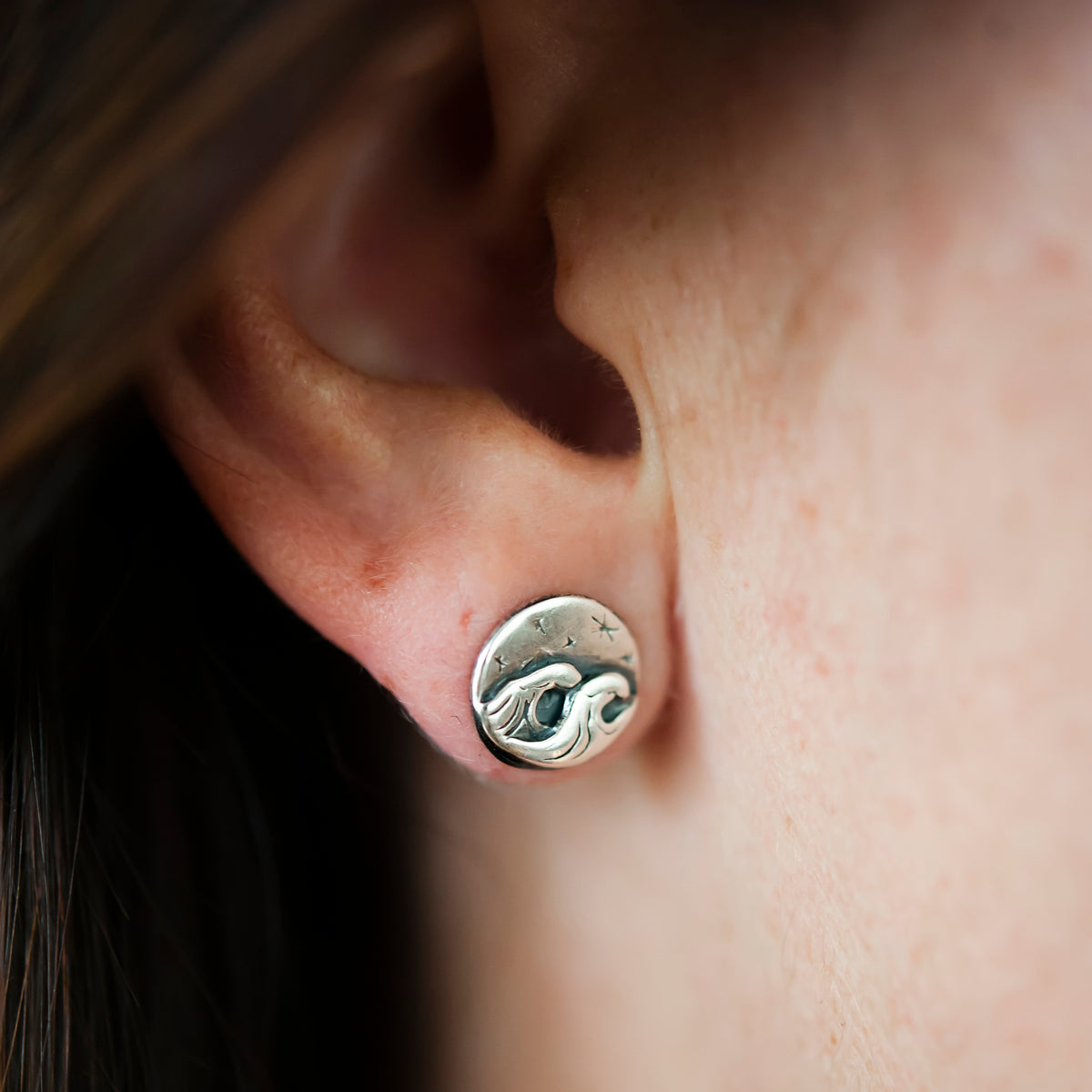 Midnight Ocean Adventure Silver Earrings