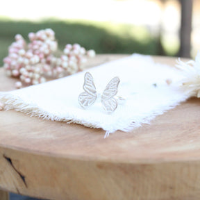 Butterfly Wing Open Band Ring in Silver- The BECOMING Collection