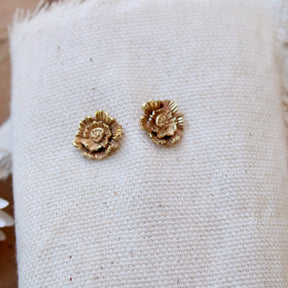 Summer Poppy Large Bronze Post Earrings