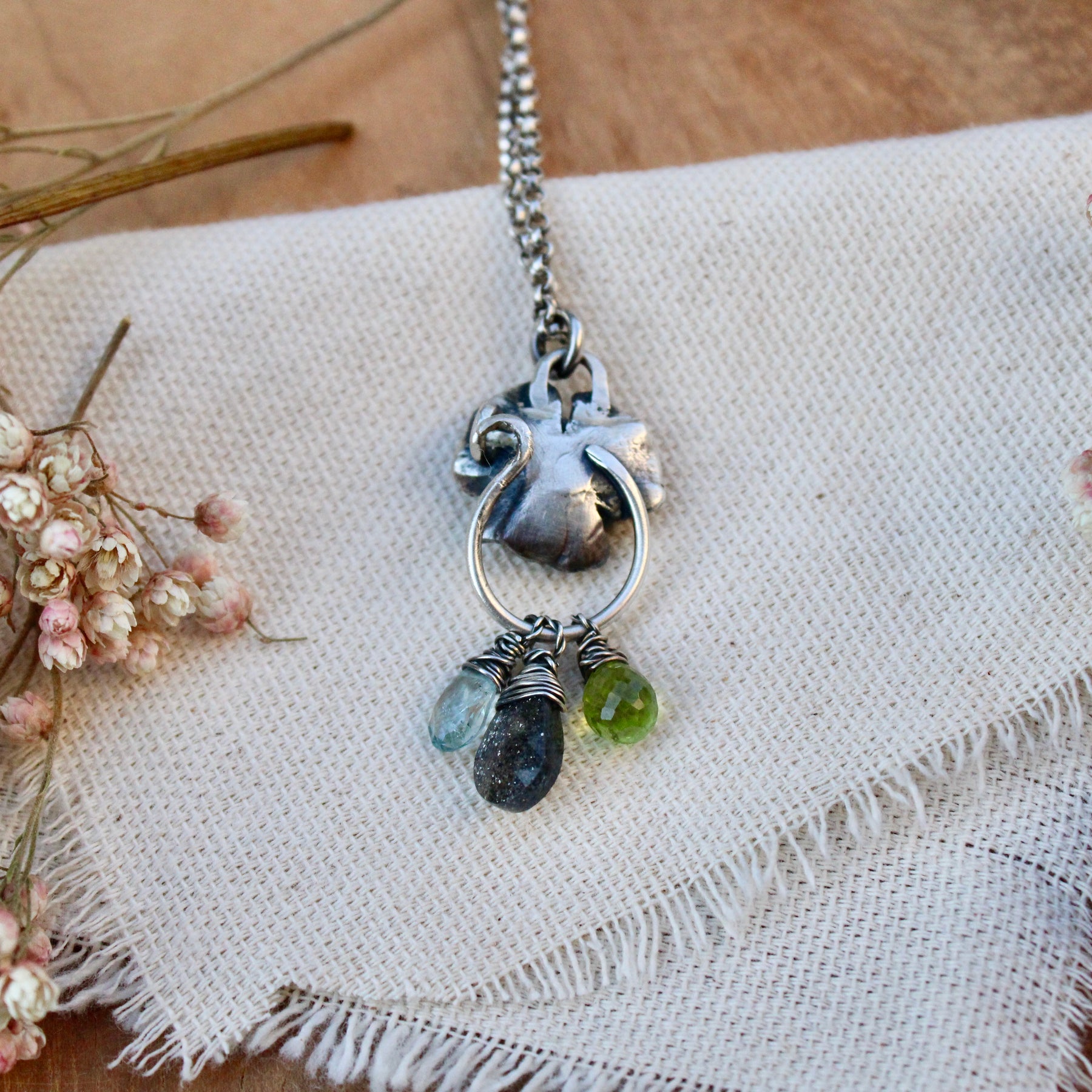 Poppy Memory Keeper Charm Collector Necklace Sterling Silver