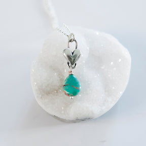 Sculpted Heart Birthstone Drop Necklace