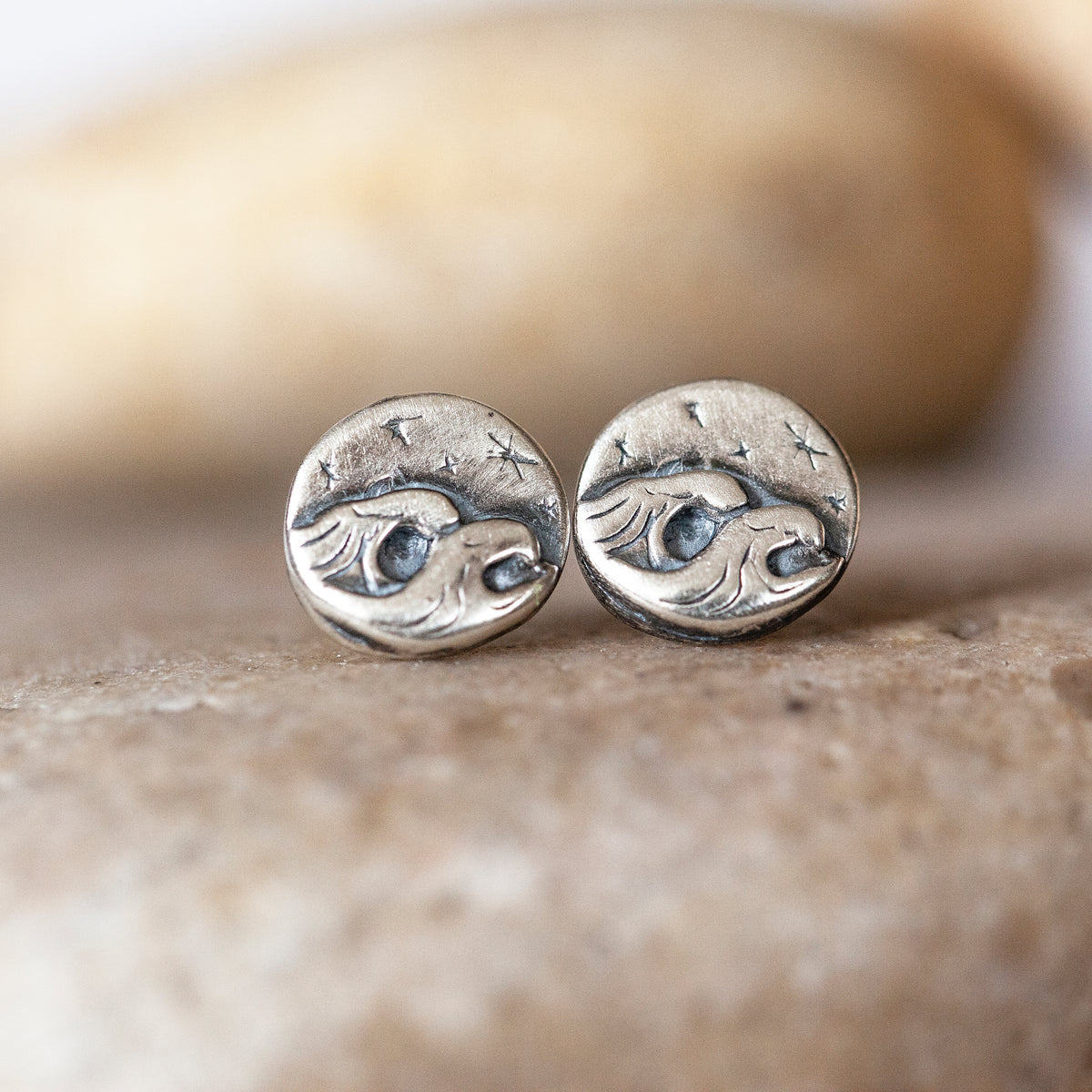 Midnight Ocean Adventure Silver Earrings