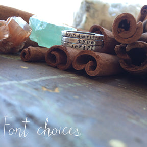 Personalized Sterling Silver Stamped Stacking Rings