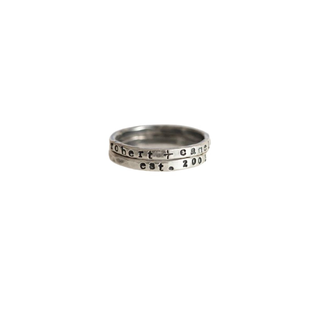 Personalized Sterling Silver Stamped Stacking Rings
