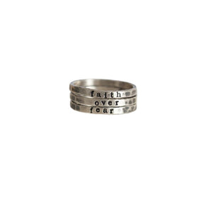 Personalized Sterling Silver Stamped Stacking Rings